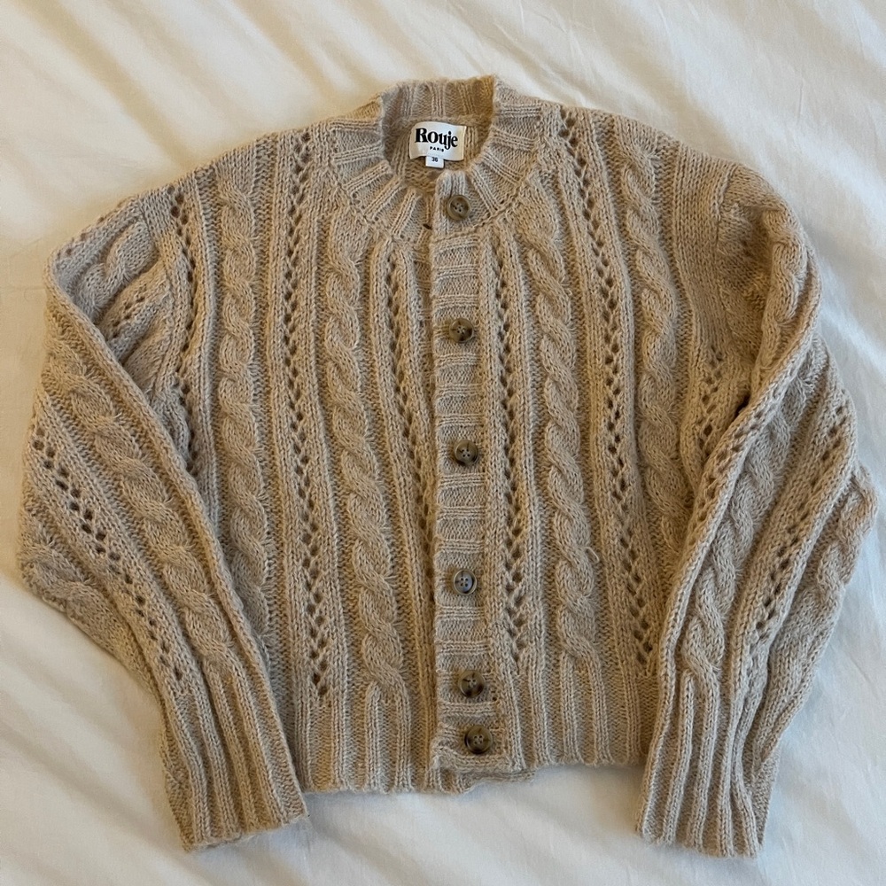 Rouje alpaca knit cardigan neutral oatmeal